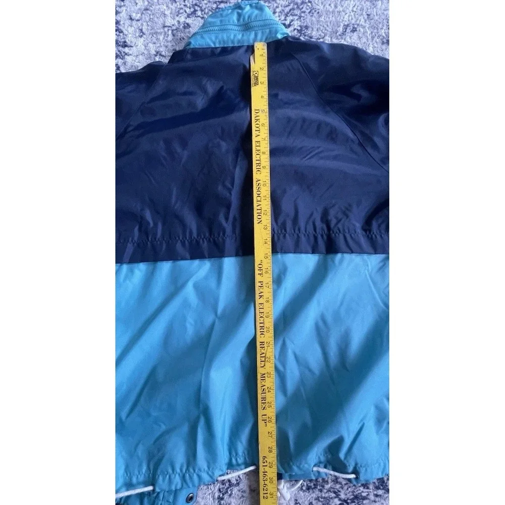 Vintage 90s Colorblock Sailing Jacket Men's‎ M Aqua Navy Windbreaker Zip Lined